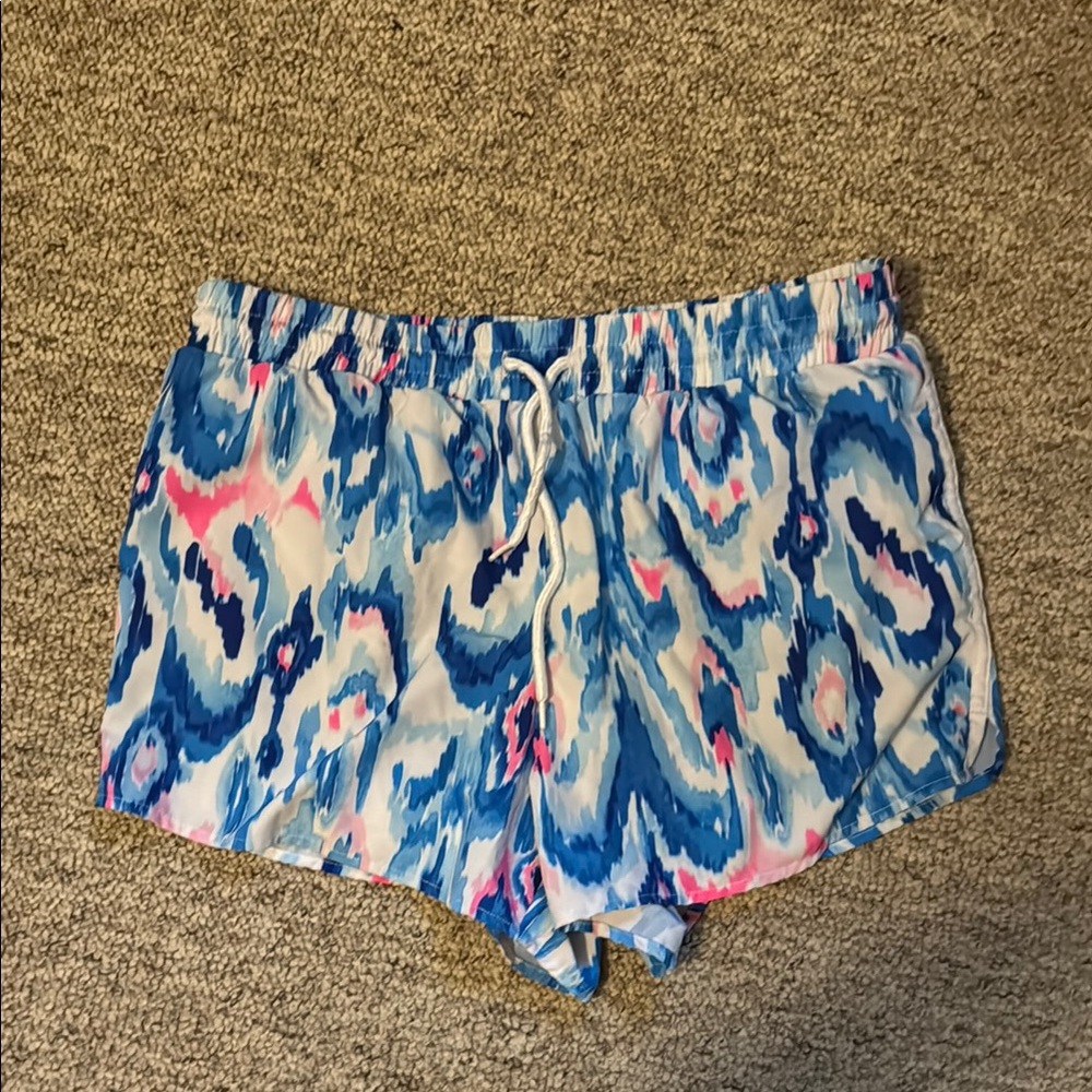 Crown & Ivy Blue and Pink Tie-Dye Shorts